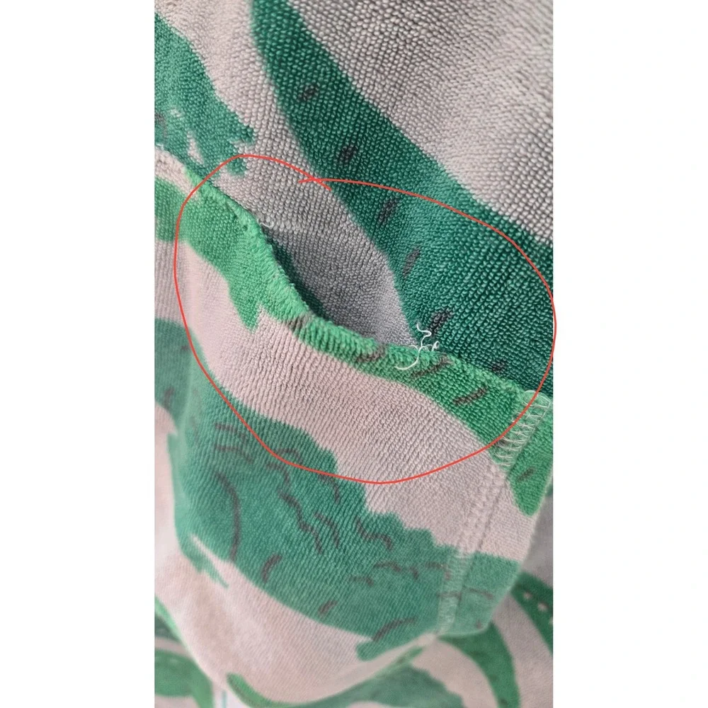 Mini Boden Kids Grey Green Crocodile Terry Cloth Hooded Beach Cover Up 8-9Y